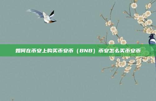 如何在币安上购买币安币（BNB）币安怎么买币安币