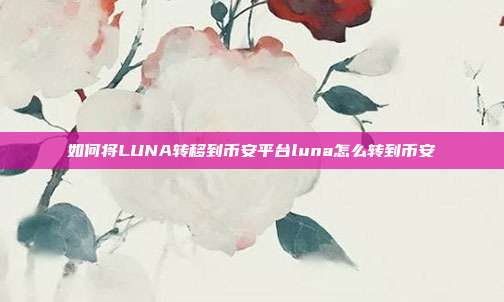 如何将LUNA转移到币安平台luna怎么转到币安