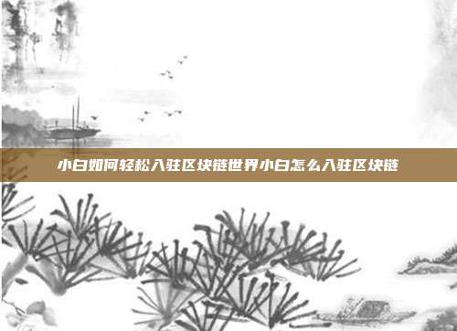 小白如何轻松入驻区块链世界小白怎么入驻区块链