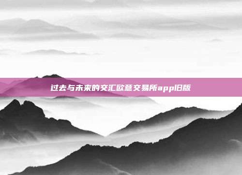 过去与未来的交汇欧意交易所app旧版