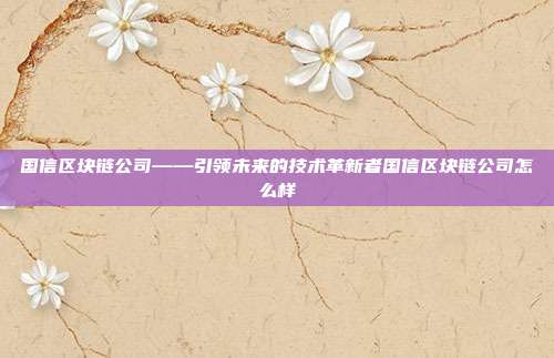 国信区块链公司——引领未来的技术革新者国信区块链公司怎么样