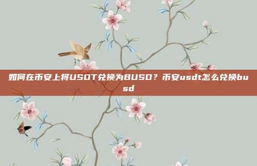 如何在币安上将USDT兑换为BUSD？币安usdt怎么兑换busd