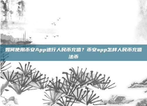 如何使用币安App进行人民币充值？币安app怎样人民币充值法币