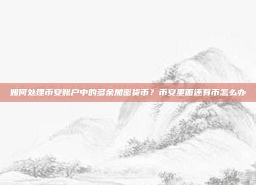 如何处理币安账户中的多余加密货币？币安里面还有币怎么办