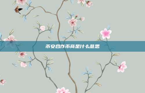 币安合作币商是什么意思