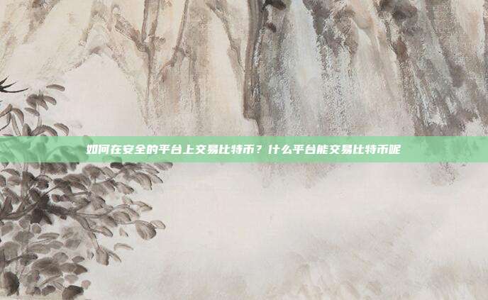 如何在安全的平台上交易比特币？什么平台能交易比特币呢