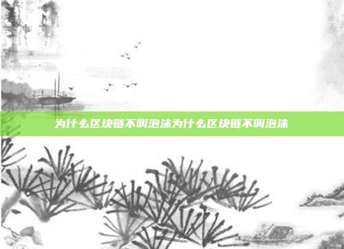 为什么区块链不叫泡沫为什么区块链不叫泡沫