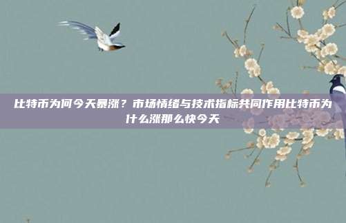 比特币为何今天暴涨？市场情绪与技术指标共同作用比特币为什么涨那么快今天