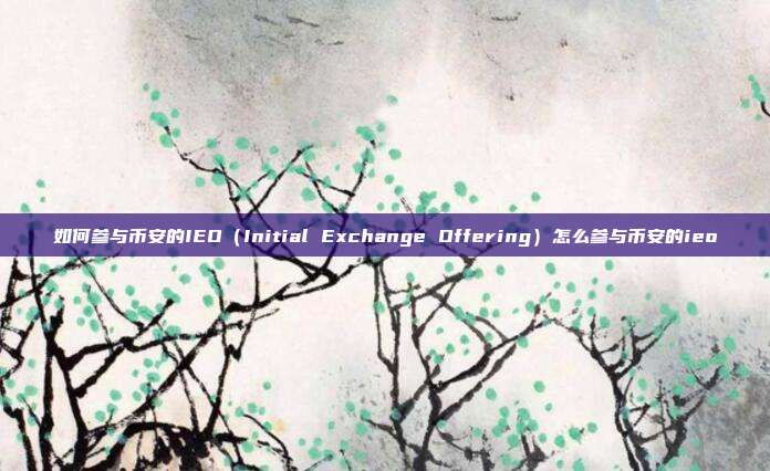 如何参与币安的IEO（Initial Exchange Offering）怎么参与币安的ieo