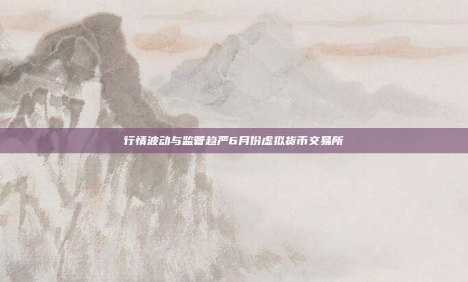 行情波动与监管趋严6月份虚拟货币交易所