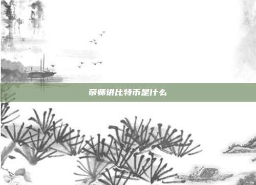 帝师讲比特币是什么