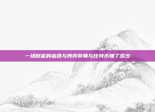 一场财富的追逐与博弈帝师与比特币赚了多少